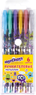 Набор гелевых ручек Юнландия Металлик / 142801 - фото