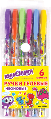 Набор гелевых ручек Юнландия Неон / 142804 - фото