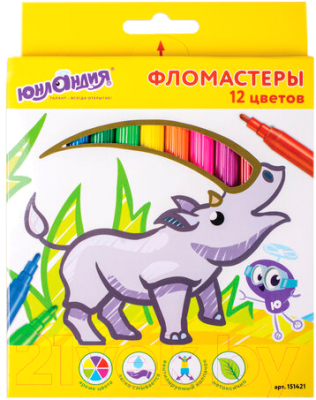 Фломастеры Юнландия Экзотика / 151421 - фото