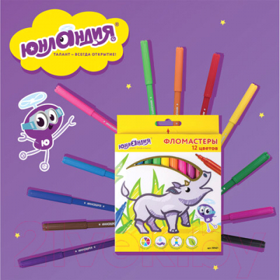 Фломастеры Юнландия Экзотика / 151421