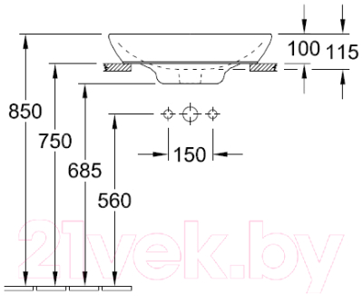 Умывальник Villeroy & Boch Venticello 4113-55-R1