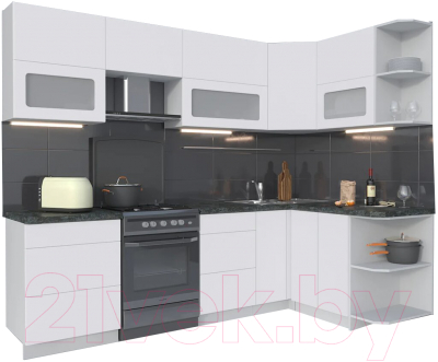 Готовая кухня Интерлиния Мила Матте 1.5x2.6 Б правая - фото