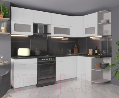 Готовая кухня Интерлиния Мила Матте 1.5x2.6 Б правая