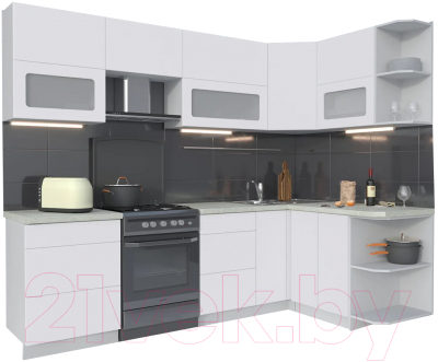 Готовая кухня Интерлиния Мила Матте 1.5x2.6 Б правая - фото