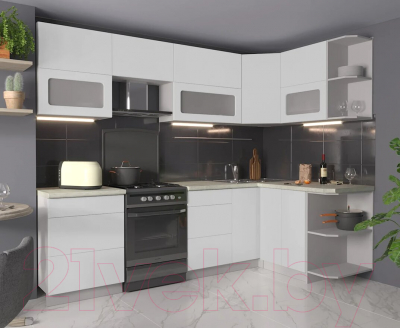 Готовая кухня Интерлиния Мила Матте 1.5x2.6 Б правая