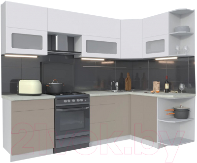 Готовая кухня Интерлиния Мила Матте 1.5x2.6 Б правая - фото