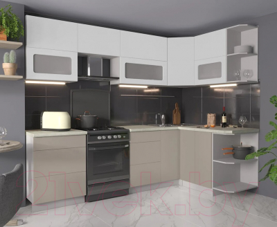 Готовая кухня Интерлиния Мила Матте 1.5x2.6 Б правая