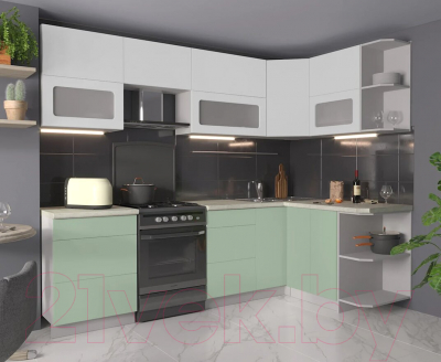 Готовая кухня Интерлиния Мила Матте 1.5x2.6 Б правая