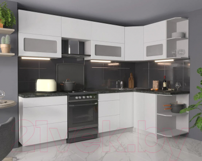 Готовая кухня Интерлиния Мила Матте 1.5x2.7 Б правая