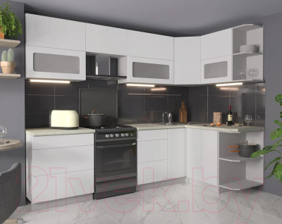 Готовая кухня Интерлиния Мила Матте 1.5x2.7 Б правая