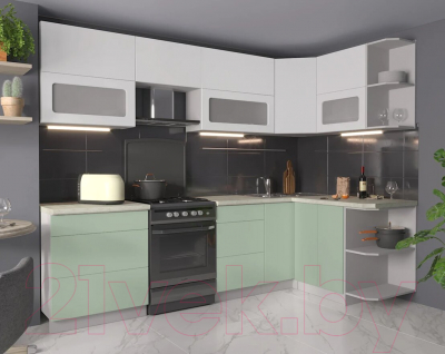 Готовая кухня Интерлиния Мила Матте 1.5x2.7 Б правая