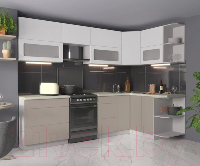 Готовая кухня Интерлиния Мила Матте 1.5x2.8 Б правая