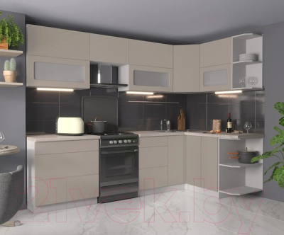 Готовая кухня Интерлиния Мила Матте 1.5x2.8 Б правая