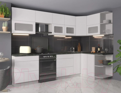 Готовая кухня Интерлиния Мила Матте 1.5x2.9 Б правая