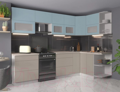 Готовая кухня Интерлиния Мила Матте 1.5x2.9 Б правая