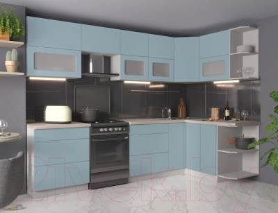 Готовая кухня Интерлиния Мила Матте 1.5x2.9 Б правая