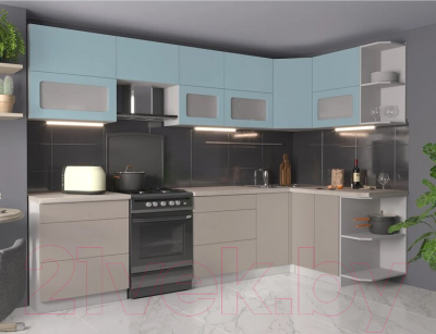 Готовая кухня Интерлиния Мила Матте 1.5x3.0 Б правая