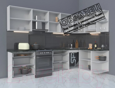 Готовая кухня Интерлиния Мила Матте 1.5x3.0 Б правая