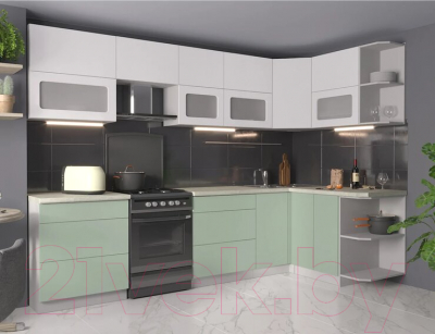 Готовая кухня Интерлиния Мила Матте 1.5x3.0 Б правая