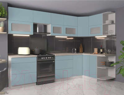 Готовая кухня Интерлиния Мила Матте 1.5x3.0 Б правая