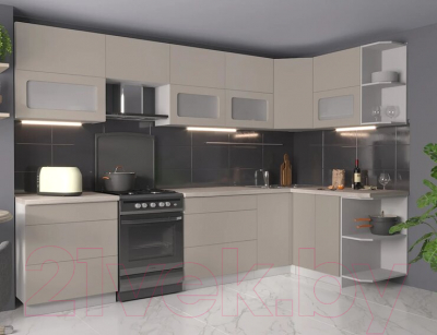 Готовая кухня Интерлиния Мила Матте 1.5x3.1 Б правая