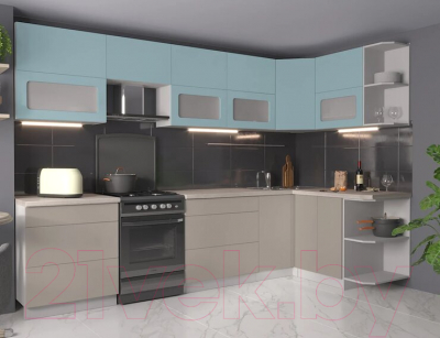 Готовая кухня Интерлиния Мила Матте 1.5x3.1 Б правая