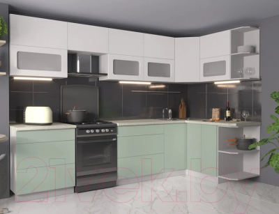 Готовая кухня Интерлиния Мила Матте 1.5x3.1 Б правая