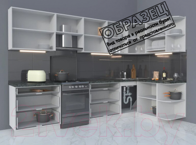 Готовая кухня Интерлиния Мила Матте 1.5x3.2 Б правая