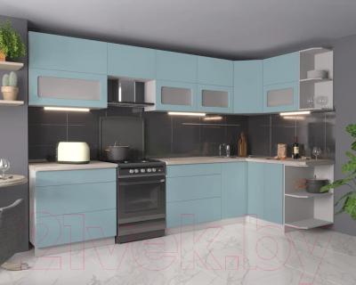 Готовая кухня Интерлиния Мила Матте 1.5x3.2 Б правая