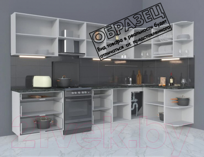 Готовая кухня Интерлиния Мила Матте 1.5x3.3 Б правая