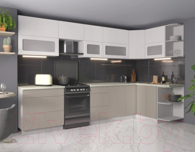 Готовая кухня Интерлиния Мила Матте 1.5x3.3 Б правая