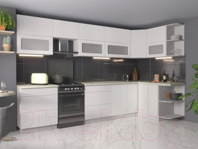 Готовая кухня Интерлиния Мила Матте 1.5x3.4 Б правая
