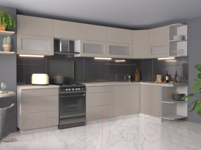 Готовая кухня Интерлиния Мила Матте 1.5x3.4 Б правая