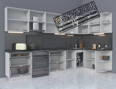 Готовая кухня Интерлиния Мила Матте 1.5x3.4 Б правая