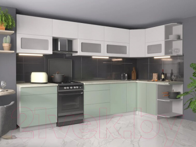 Готовая кухня Интерлиния Мила Матте 1.5x3.4 Б правая