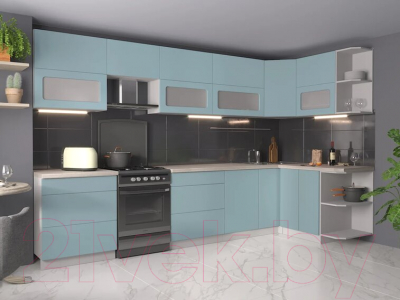 Готовая кухня Интерлиния Мила Матте 1.5x3.4 Б правая