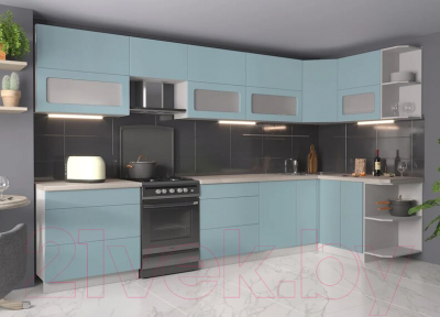 Готовая кухня Интерлиния Мила Матте 1.5x3.5 Б правая