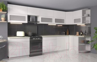 Готовая кухня Интерлиния Мила Матте 1.5x3.6 Б правая