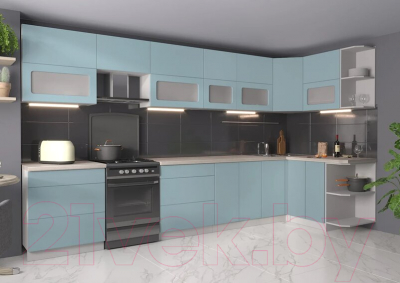 Готовая кухня Интерлиния Мила Матте 1.5x3.7 Б правая