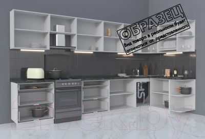 Готовая кухня Интерлиния Мила Матте 1.5x3.8 Б правая