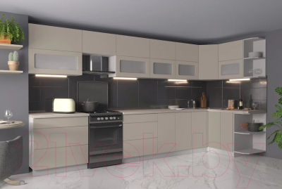 Готовая кухня Интерлиния Мила Матте 1.5x3.9 Б правая