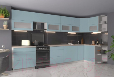 Готовая кухня Интерлиния Мила Матте 1.5x3.9 Б правая