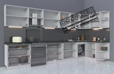 Готовая кухня Интерлиния Мила Матте 1.5x4.0 Б правая