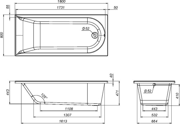 Ванна акриловая AM.PM Spirit W72A-180-080W-A2 (с каркасом и экраном)