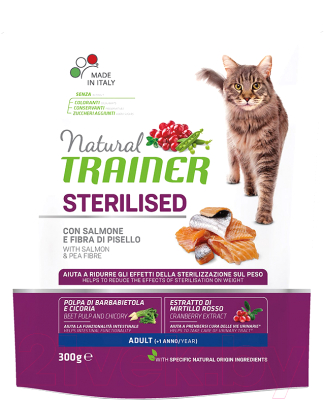 Сухой корм для кошек Trainer Natural Adult Sterilised Salmon - фото