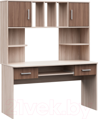 Компьютерный стол Стендмебель №8 (ясень шимо светлый/ясень шимо темный) - фото