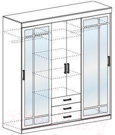 Шкаф-купе Стендмебель Лидер 1К (ясень анкор)