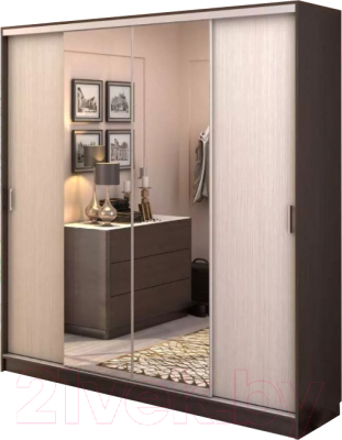 Шкаф-купе Стендмебель Альянс 2.0 (дуб белфорт/венге) - фото