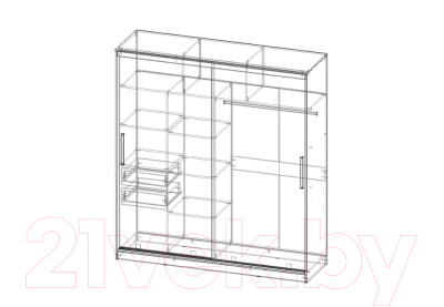 Шкаф-купе Стендмебель Олимп 1 (ясень анкор)