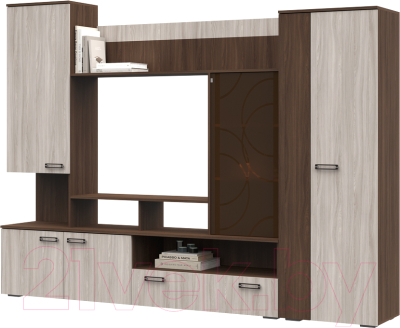 Стенка Стендмебель Сиена (ясень шимо светлый/ясень шимо темный) - фото